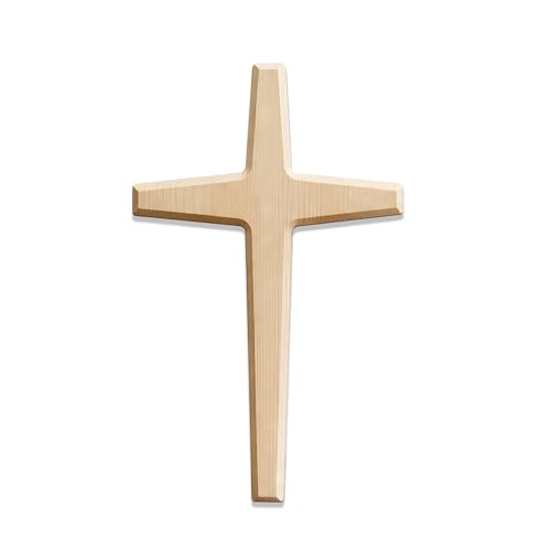 M UPTAOSUI 13 Inch Wooden Wall Cross, Solid Pine Hanging Cross for Home