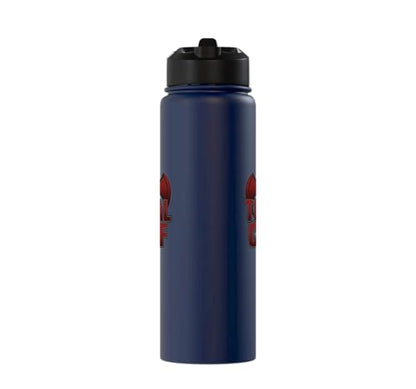 The Tribal Chief Combat Sports Funny Mma Wrestling Stainless Steel Insulated Water Bottle - color: Navy Blue