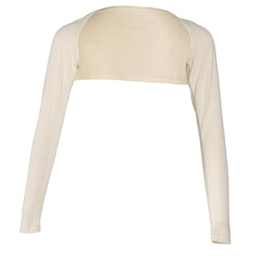 LoveinDIY Full Arm Sleeves Shrug Hijab Ramadan Islamic Stretchy Modal One Piece - color: Beige