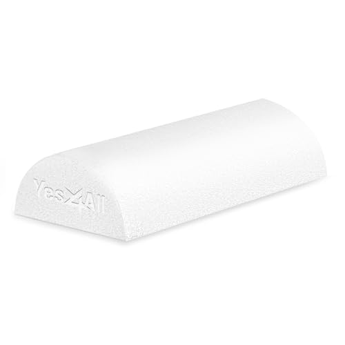 Yes4All Medium Firm Half Foam Rollers for Post-Workout Relaxation, 12/18/24/36 inch PE Foam Roll for Back Massage & Yoga Exercise - color: White, style: 12-inch