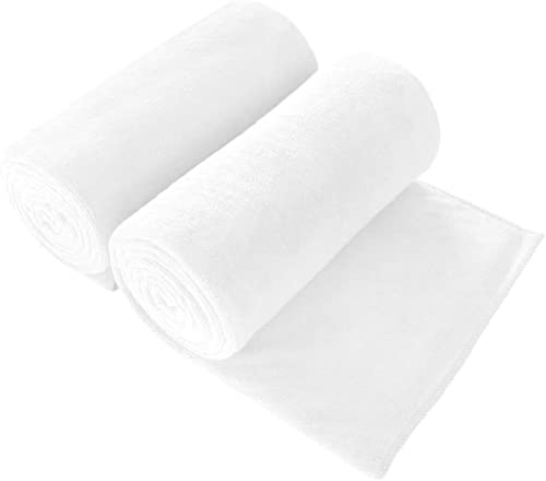 JML Microfiber Bath Towels, White, 35" x 70", 2 Pack - color: Microfiber White, size: 2 Pack (35 in x 70 in)