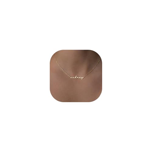 DayOfShe Custom Tiny Name Necklaces for Wedding Bridesmaid Gifts Best Friend Birthday Gifts, 18K Gold Plated Dainty Name Necklace Personalized Christmas Jewelry Gifts - color: Tiny Name Style