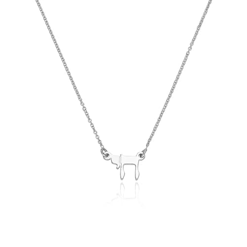 Personalized Japanese, Arabic, Hebrew, Greek, Chinese, Cyrillic, Hindi Name Necklace for Woman, Her, Men, Him - Custom Made with Any Name - Unisex Jewelry Gift for Mother's Day, Father's Day, Birthday - color: 925 Sterling Silver, style: Hebrew