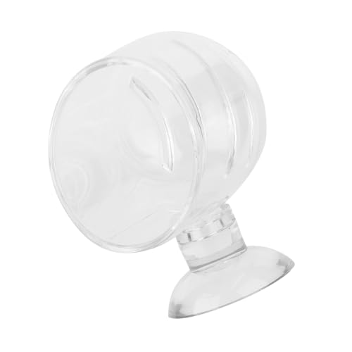 Aquarium Feeding Cup Fish Feeder Glass Acrylic Suction Cup Container for Freshwater Saltwater Tanks with Premium Suction Red Live Food Feeder (Acrylic) - size: Acrylic cup