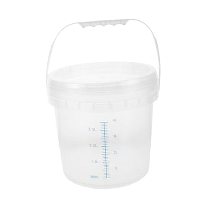 Clear Plastic Bucket with Lid: 5l Thickened Measuring Pail for Accurate Liquid Measurement - Handheld Bucket for Kitchen and Laboratory
