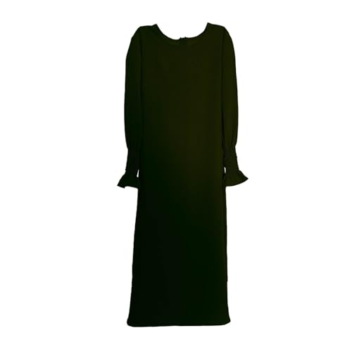 Muslim Dress for Baby Kids Girl Toddler Abaya Kaftan Prayer Long Sleeve Dress Dubai Ramadan Hijab Set Clothes - color: Ag, size: 11-12 Years