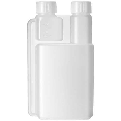 CHENGU Plastic Flask with Built in Shot Glass Measuring Bottles Graduated Chamber with Caps Liquid Dispenser for Liquids to Store and Pour for Concerts Travel Camping Party(1 Pc,8.45 Oz, 0.67 oz) - size: 8.45 oz, 0.67 oz