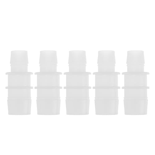 9/16" to 3/4" Hose Barb Fitting Hose Straight Reducing Coupler | 5 Pcs, Plastic, White, Fits 9/16" to 3/4" ID Flexible Tube, Barb Reducer Fitting, for Aquarium, Fountain, Drip Irrigation - size: 9/16"-3/4"