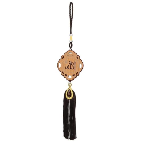 Muslim Car Hanging Ornament, Islamic Rearview Mirror Decor with Tassel for Vehicle Interior Decoration