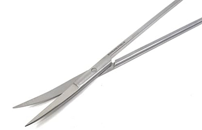 A2Z-Aquascaping Maintenance Tools Accessories,Anti-Rust Stainless Steel Tweezers Scissors Spatula for Aquarium Tank Clean, Fish Tank, Bonsai, Algae Scrapers (12" Scissors - Curved - Silver) - size: 12" Scissors - Curved - Silver