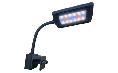 8W Clip-On Aquarium Light - White/Blue/Red, 5 Brightness Levels, Timer (3/6/12H), Aluminum Alloy