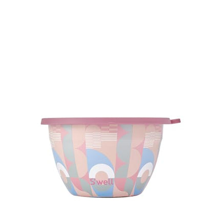 S'well Stainless Steel Salad Bowl Kit 64oz, Dusty Pink Daydream, Comes with 2oz Mini Canister and Removable Tray for Organization, Leakproof, Easy to Clean, Dishwasher Safe