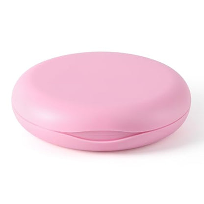 JMU Retainer Case, Orthodontic Retainer Case with Mirror, Pink - color: Pink