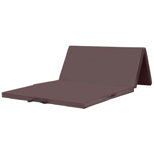 KaRaDaStyle Gymnastics Mat Folding Stretch Mats 71"x39"x2" Exercise Muscle Training Children Play Horizontal Bar Mat Yoga Sports Soundproof Home Use - color: Brown/4-fold
