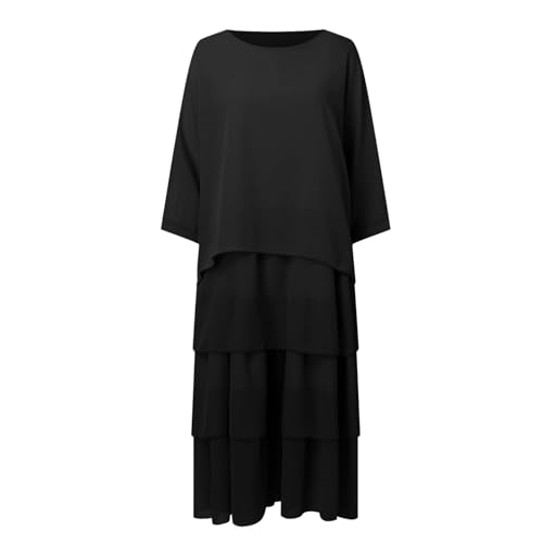 Prayer Clothes for Muslim Women One-Piece Long Sleeve Islamic Prayer Dress O Neck Slim Fit Maxi Dress Dress - color: Black, size: X-Large
