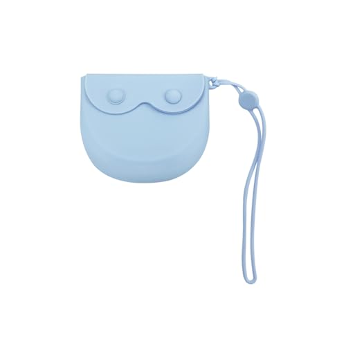 1PC Silicone Retainer Case with Lanyard, Cute Vent Holes Denture Box, Mouth Guard Case Travel Holder for Girls, Women, Men (Pink with Lanyard) - color: Blue with Lanyard