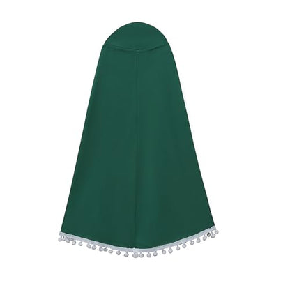 Prayer Set for Muslim Kid Girls Two Pieces Set Skirt Scarf, with a Prayer Rug and Rosary, Suitable East Dubai Clothes - color: Green, size: 4-5T