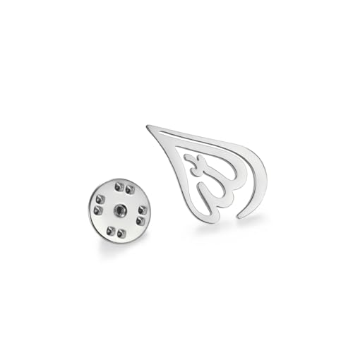Dreamtimes Islamic Allah Ayatul Kursi Stainless Steel Brooch Pin for Men- Elegant Hijab Pin Muslim Women Jewelry Durable Quran Pendant for Prayer Gift for Eid & Ramadan - color: Silver-1
