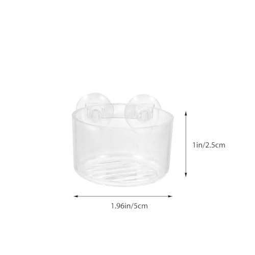 Kichvoe 4pcs Aquarium Feeder Cups with Suction Cups, Acrylic Fish Feeding Bowls Set (2 Round + 2 Oval), Suitable for Fish Tank and Brine Shrimp Feeding