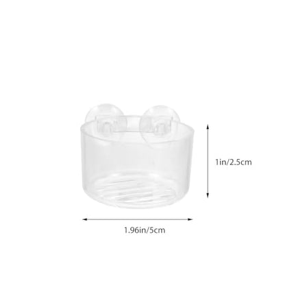 Kichvoe 4pcs Aquarium Feeder Cups with Suction Cups, Acrylic Fish Feeding Bowls Set (2 Round + 2 Oval), Suitable for Fish Tank and Brine Shrimp Feeding
