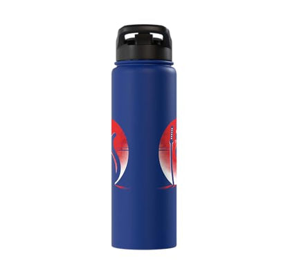 Japanese Cats Lovers Retro Cool Fighting Ninja Cat Fighter Stainless Steel Insulated Water Bottle - color: Royal Blue