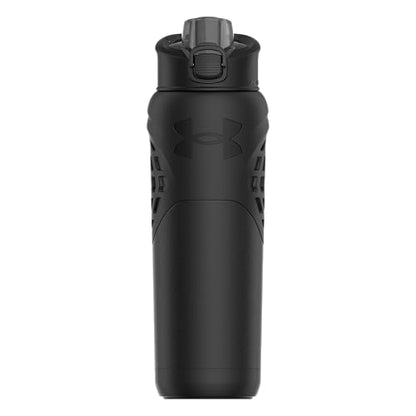 Under Armour 24Oz Stainless Steel Water Bottle, Insulated, Carabiner Easy Carry Hook, Leak Proof, Kids & Adults, All Sports, Gym - color: Solid Black