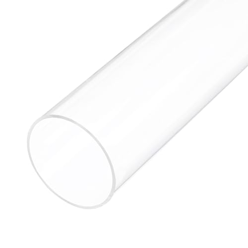 18" Clear Plastic Rigid Pipe 47mm ID x 50mm OD (1 7/8" ID x 2" OD) Acrylic Round Tubing, [for Plumbing, Hydraulics, Aquarium] - size: 1.875" x 2"