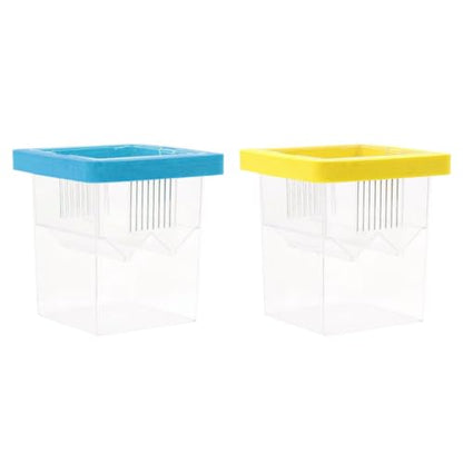 Fishtank Hatchery Incubator Aquarium Small Breeding Box Clear Breeder Isolation Hatching Box with Suction Cup Safe Fish Eggs Incubator - color: Yellow