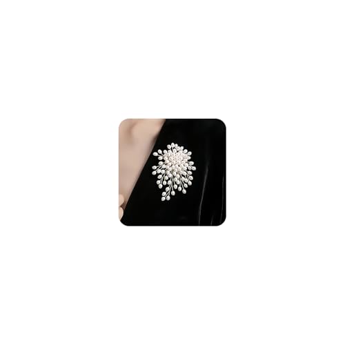 Large Flower Pearl Brooches for Women Fashion White Cluster Pearls Brooch Lapel Pins Fun Formal Dress Clothes Costume Pin Chunky Floral Jewelry Gift - color: Pearl1