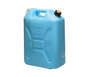 Scepter Portable Plastic Military Style Food Grade 5 Gal Water Jug Container with Reversible Spout for Camping & Emergency Storage, Blue - size: 1 Pack