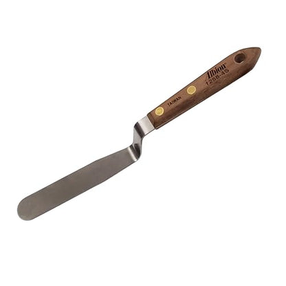 Albion Engineering Classic Offset Caulk Tooling Spatula, Stainless Steel,3/4” Wide Tapered Tip x 4” Long Blade, 1258-4S - size: 3/4" Wide Tapered Tip x 4" Long Blade, style: Single