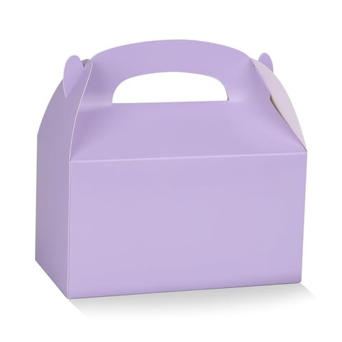 DjinnGlory 36 Pack Purple Party Favor Treat Boxes, Paper Gable Boxes, for Baby Shower, Birthday, Wedding Party 6.18 x 3.58 x 3.38 Inches - color: Purple