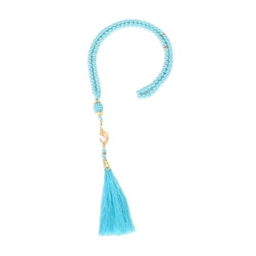 Pingyongchang Islam Prayer Beads Tassels Bracelets for Women Meditation Protection Muslim Religion Colored Arab Strand Bangle for Men Boho Chakra Statement Stylish Long Chain Handmade Birthday Gifts - color: Blue