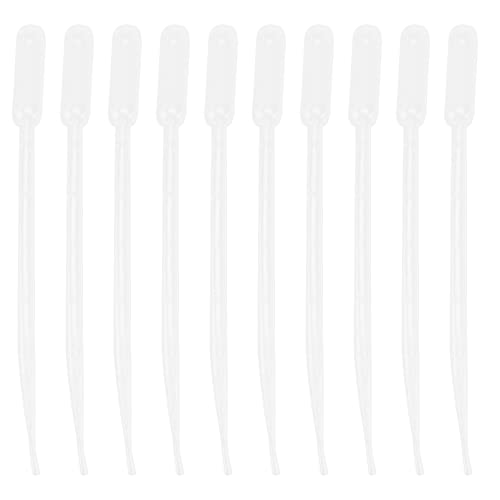 WOONEKY 10pcs Aquarium Medicine Long Plastic Tube for Fish Shrimp Feeder Scale for Accurate Feeding