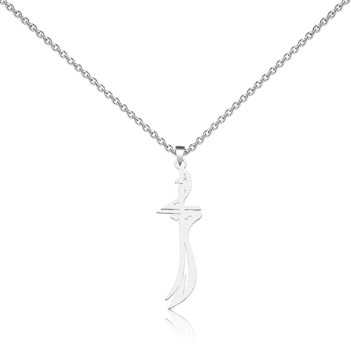 Classic Stainless Steel Islamic Muslim Zulfikar Imam Ali Sword Pendant Necklace for Men Women Fashion Lucky Religious Jewelry