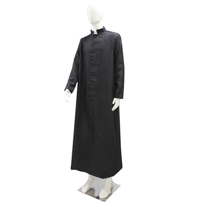 Men's Cassock Robe Church Robe Choir Minister Clergy Pulpit Liturgical 5 colors - color: Black, size: Small