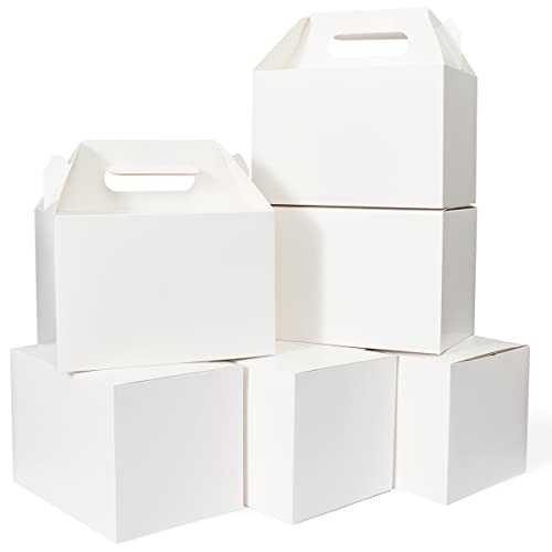 Happyhiram 50 Pack White Large Welcome Gable Boxes for Wedding, 9x6x6 Inch - color: White, size: 1 Count (Pack of 50)