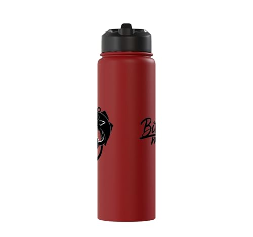 Bite Me Fishing Hook Funny Angler Fish Graphic Stainless Steel Insulated Water Bottle - color: Red