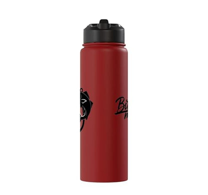 Bite Me Fishing Hook Funny Angler Fish Graphic Stainless Steel Insulated Water Bottle - color: Red