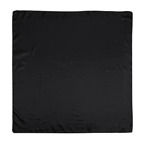 AWAYTR 35” Large Satin Square Head Scarf - 2Pcs Silk Like Floral Head Scarves Square Satin Hair Scarf Bandanas for Women - color: Solid Color(black/Camel)