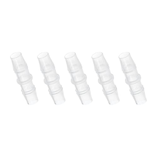 PATIKIL 3/8" x 3/8" Plastic Hose Barb Fitting, 5 Pcs Thru-Bulk Pipe Connectors Barbed Splicer Mender Joint Adapter Union for Aquarium Fuel Gas Liquid Air - size: 3/8" x 3/8"