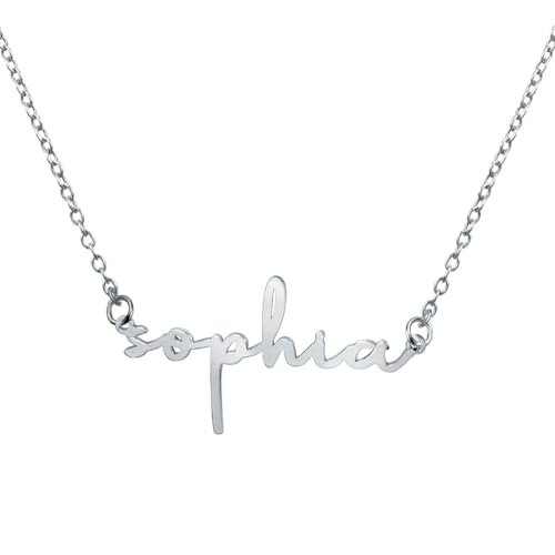 PicturesOnGold.com Custom Name Necklace For Women Personalized Name Necklace in Sterling Silver or Gold Necklace Personalized with any Name or Word - color: Silver Dainty Name Necklace