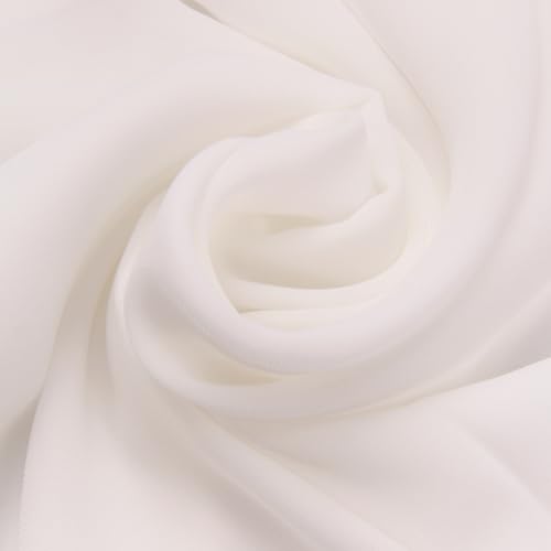 Women’s Chiffon Hijab Scarf - Heavyweight Solid Color Shawl & Wrap, Soft Breathable Headwrap for All Seasons - color: Mcgjxfs2604-white