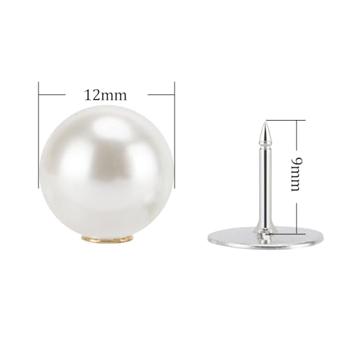 ZENGLU 8 Sets 12mm No-sew Pearl Buttons, Detachable Reusable Pins, Fixed Brooches, DIY Sweater Buttons, Woolen Sweaterspearl Button Set, for Women (Pearl, 12mm) - size: 12mm/0.472in