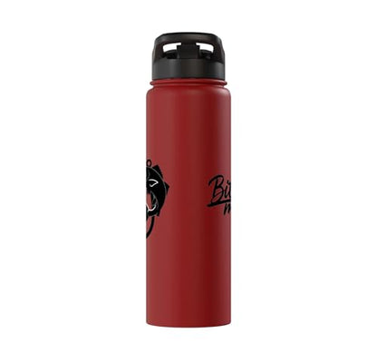 Bite Me Fishing Hook Funny Angler Fish Graphic Stainless Steel Insulated Water Bottle - color: Red