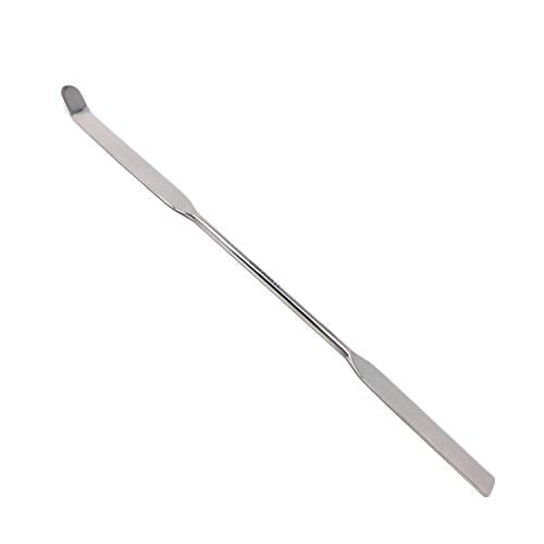 Stainless Steel Double Ended Micro Lab Spatula Sampler, Square & Round Angled End - Chattaway Style (8") - size: 8"