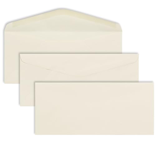 EnDoc #10 Colored Pastel Envelopes - 80 Pack - Pastel Cream Color - Colored envelopes letter size for Offices, Holiday, Invoices, Mailings - 4 1/8 x 9 1/2 Inches - color: Cream | Gummed Seal, size: #10 Envelopes | 80 Count