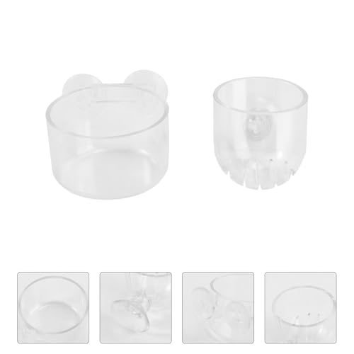 NUOBESTY 2pcs Aquarium Feeder Cup Fish Food Container Worm Holder Acrylic Fish Tank Feeding Device with Suction Cup for Freshwater and Saltwater