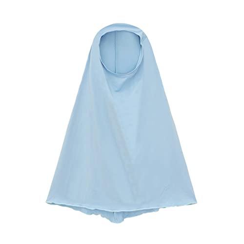 Kids Prayer Dress Muslim Clothes for Girls Long Sleeve Ramadan Abaya with Hijab Maxi Islamic Eid Outfits Set 2pcs - color: Sky Blue, size: 13-14 Years