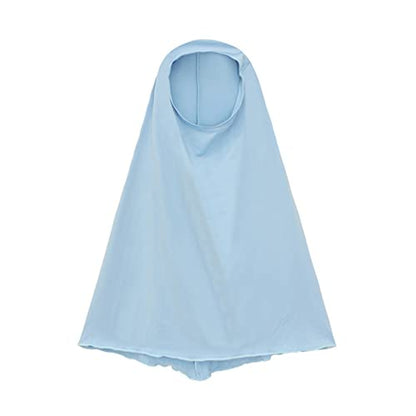 Kids Prayer Dress Muslim Clothes for Girls Long Sleeve Ramadan Abaya with Hijab Maxi Islamic Eid Outfits Set 2pcs - color: Sky Blue, size: 13-14 Years